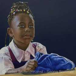 Schoolchildren in Tanzania 2 | oil on canvas, 80 x 100 cm