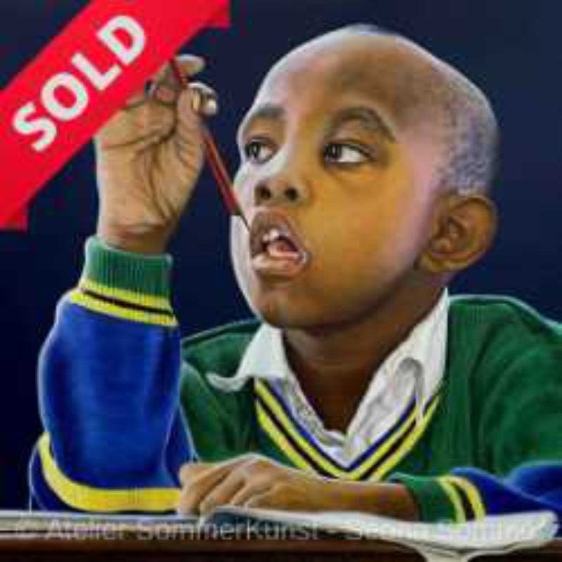Schoolchildren in Tanzania 5, 2022 | oil on canvas, 80 x 100 cm