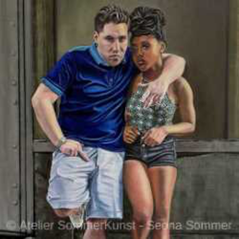 Bugsy H. & SaSa , 2021 | oil on canvas, 100 x 70 cm (reference photo: Ryan Lewis Photography)
