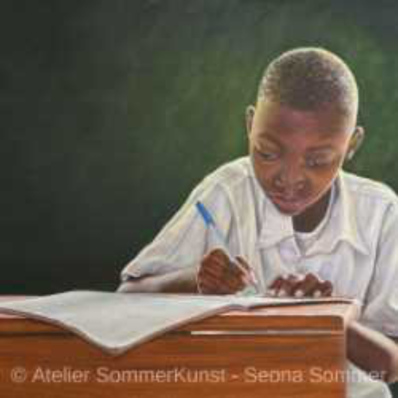 Schoolchildren in Tanzania 6, 2022 | oil on canvas, 80 x 100 cm (reference photo: CK Visuals)