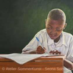 Schoolchildren in Tanzania 6 | oil on canvas, 80 x 100 cm (reference photo: CK Visuals)