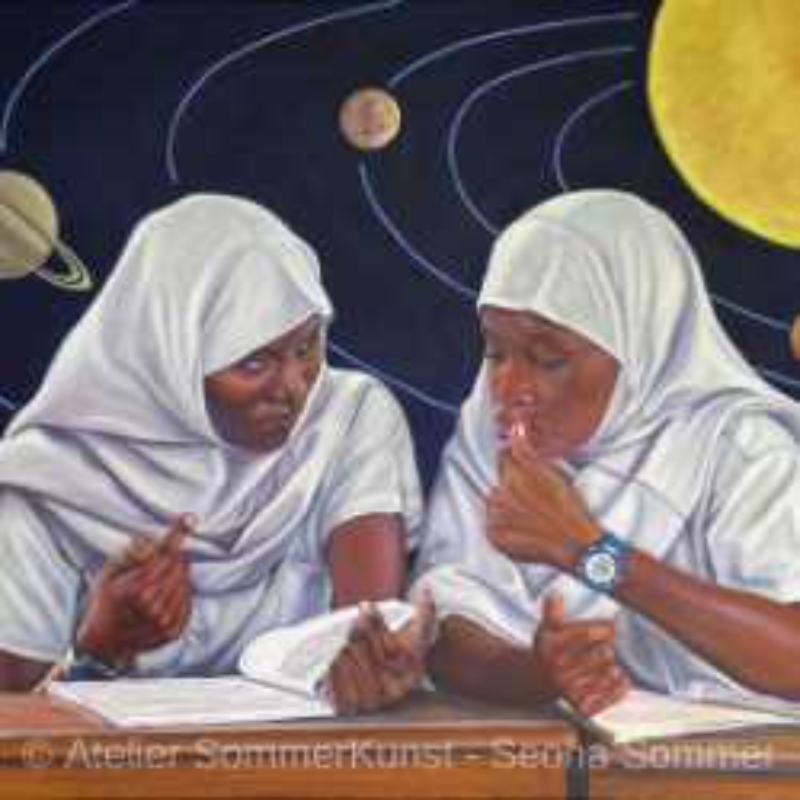 Schoolchildren in Tanzania 7 | oil on canvas, 80 x 100 cm (reference photo: CK Visuals)