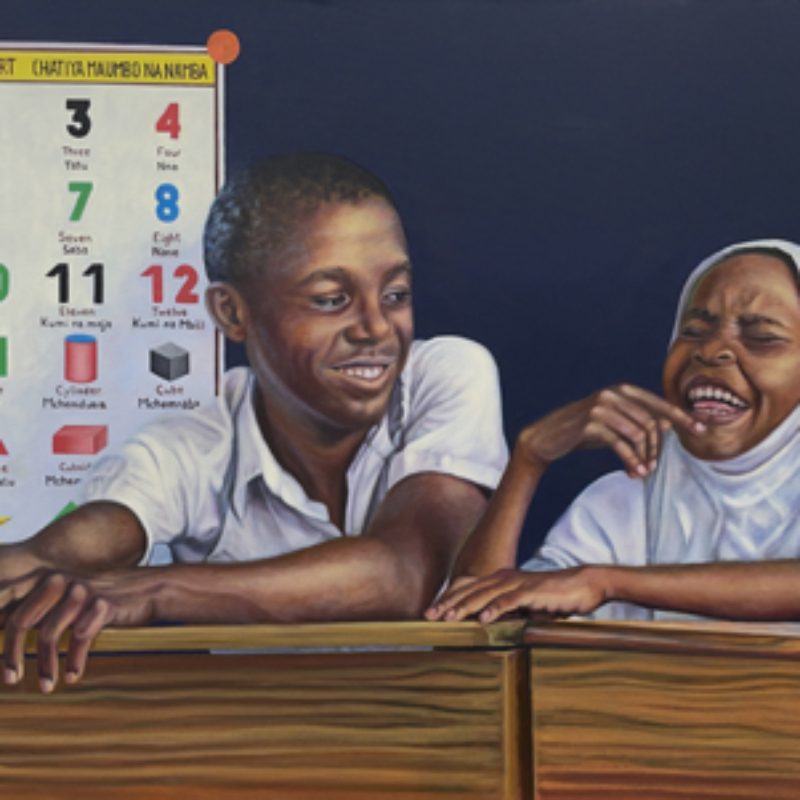 Schoolchildren in Tanzania 9 | oil on canvas, 80 x 120 cm (reference photo: CK Visuals)