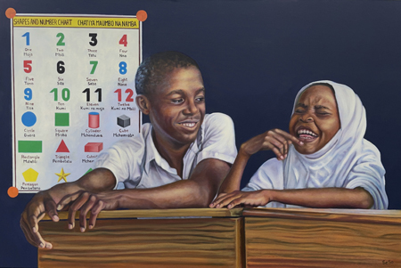 Schoolchildren in Tanzania 9 | oil on canvas, 80 x 120 cm (reference photo: CK Visuals)