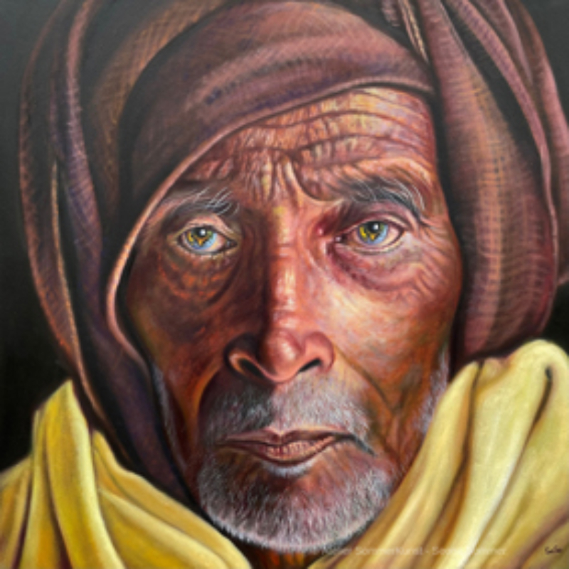 In Your Eyes | oil on canvas, 70 x 70 cm (reference photo: Anjan Gosh)